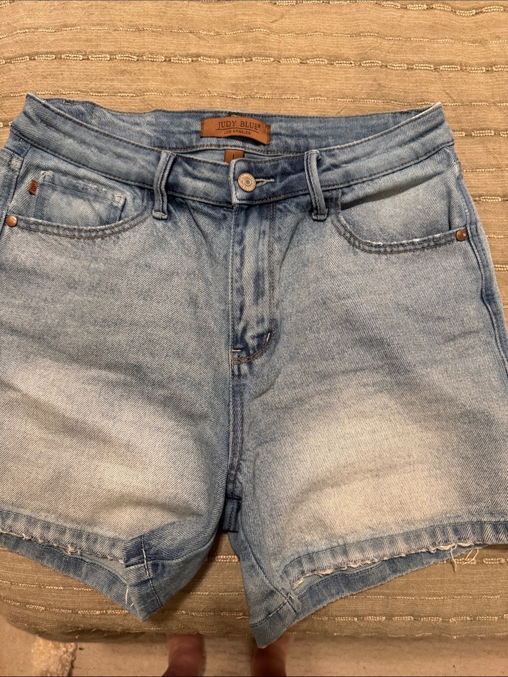 Judy Blue Faded Light Blue High-Rise Denim Shorts. Worn once.